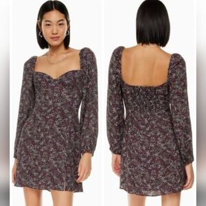 Wilfred Novella Dress Puff-sleeve mini dress with slit Sz 2 NEW